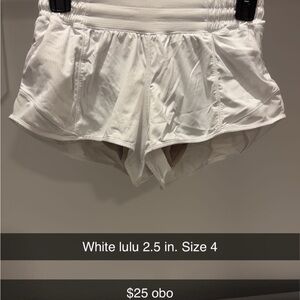 lululemon athletica Women's Athletic White Shorts